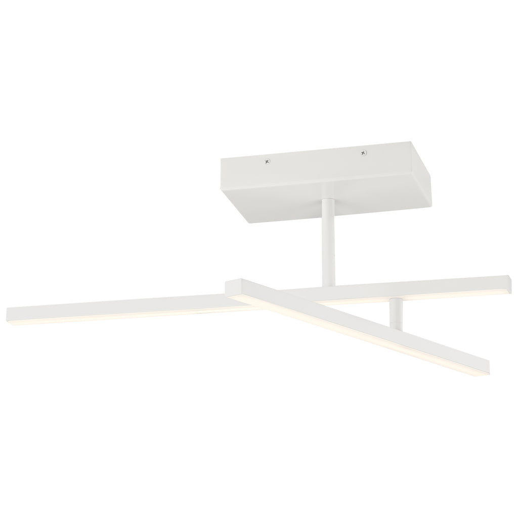 Duo Adjustable LED Semi-Flush, Matte White / 15W