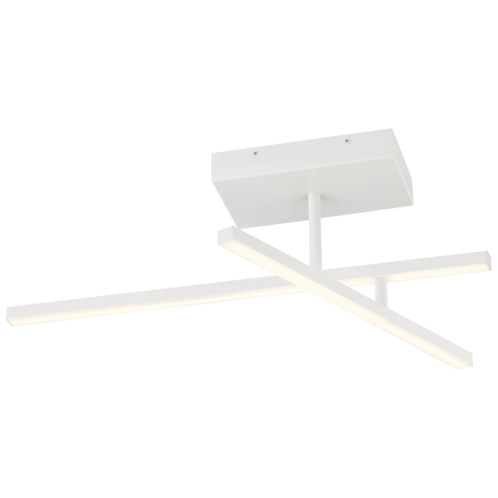 Duo Adjustable LED Semi-Flush, Matte White / 15W