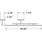 Access Lighting Duo Adjustable LED Semi-Flush, Matte White / 29W, image 7