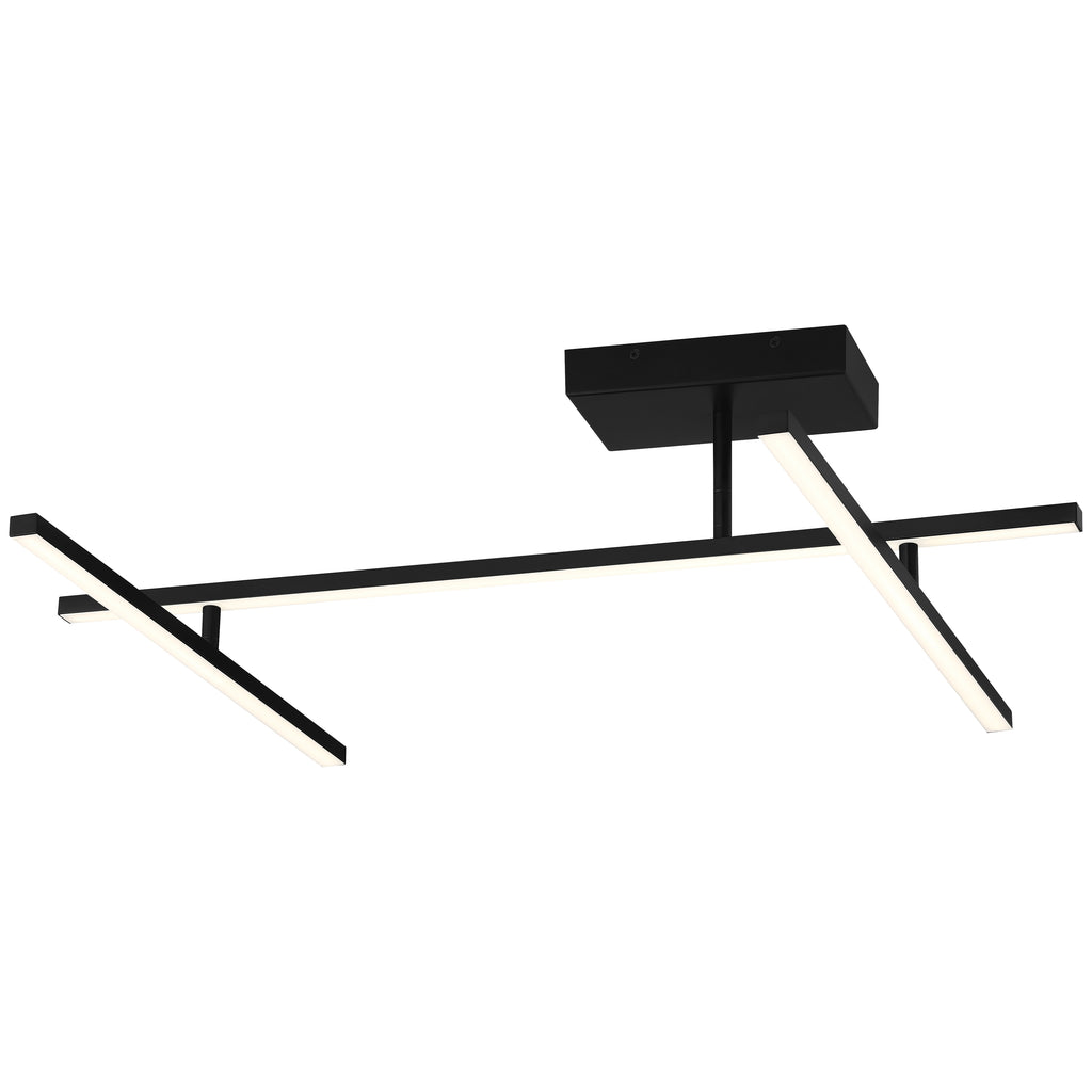 Duo Adjustable LED Semi-Flush, Matte Black / 29W