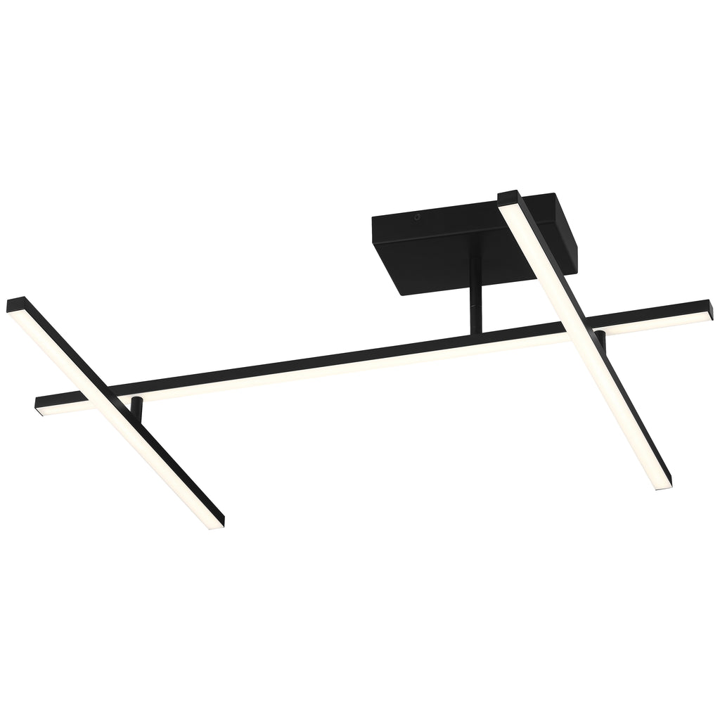 Duo Adjustable LED Semi-Flush, Matte Black / 29W