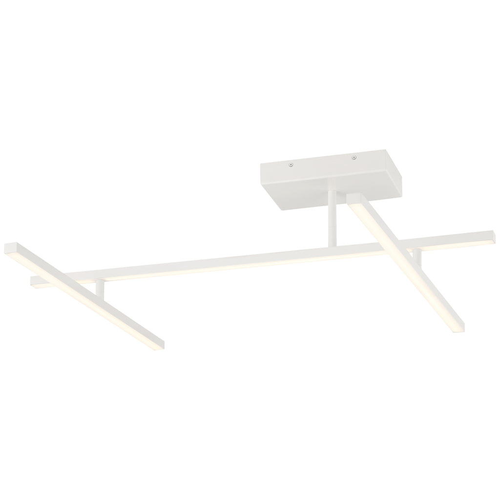 Duo Adjustable LED Semi-Flush, Matte White / 29W