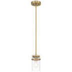 Shelby 1 Light Pendant, Brushed Gold