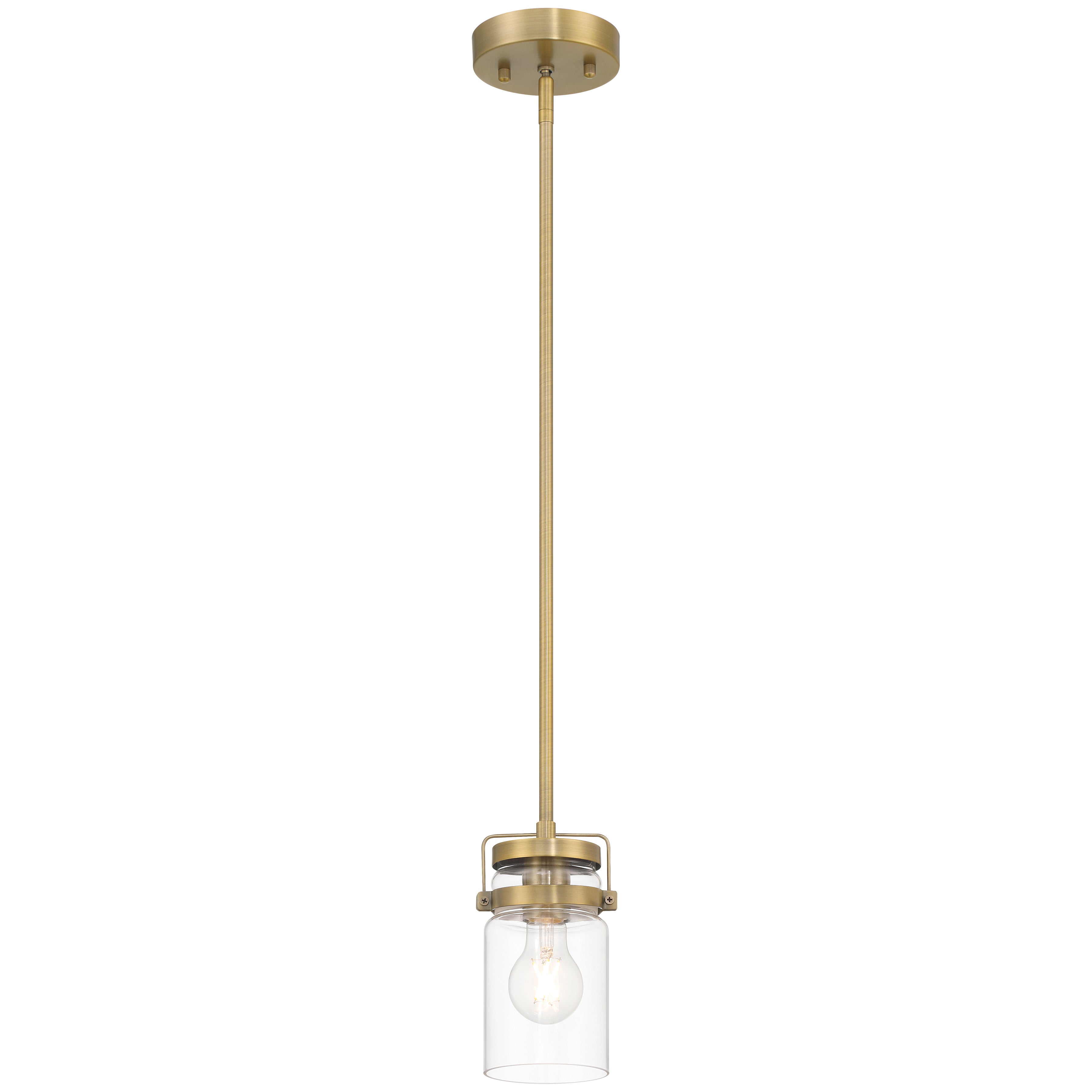 Shelby 1 Light Pendant, Brushed Gold