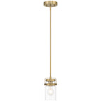 Shelby 1 Light Pendant, Brushed Gold