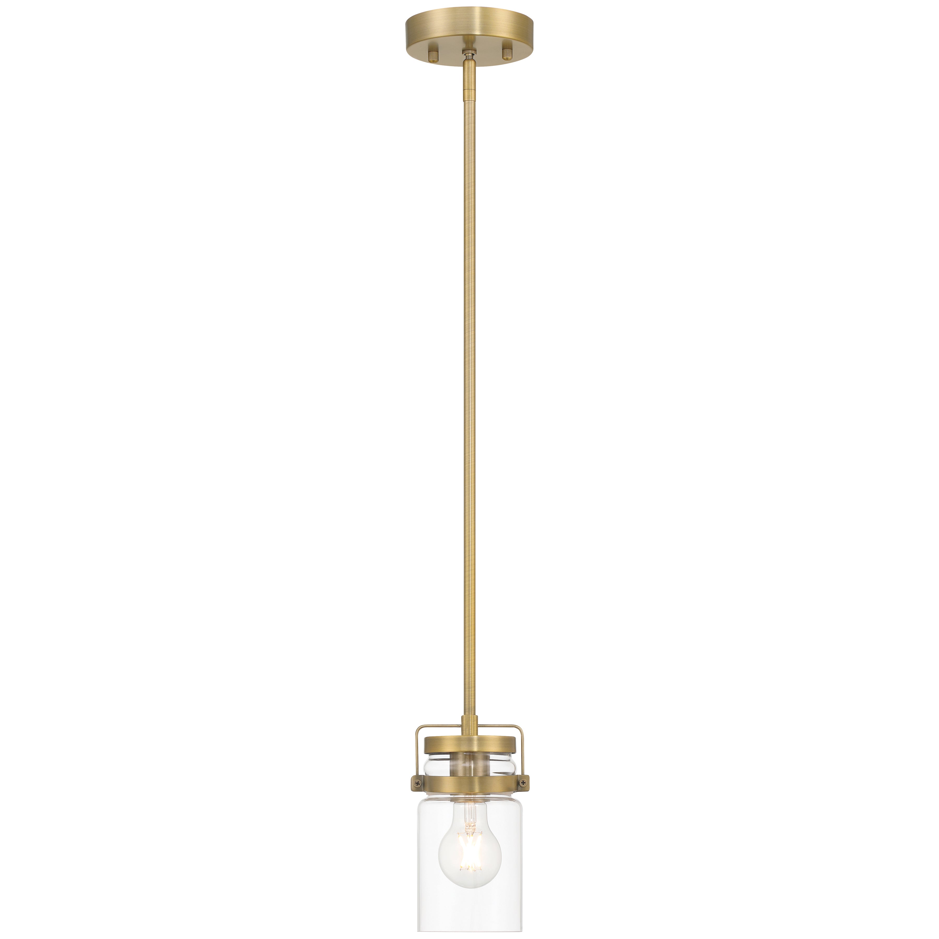 Shelby 1 Light Pendant, Brushed Gold
