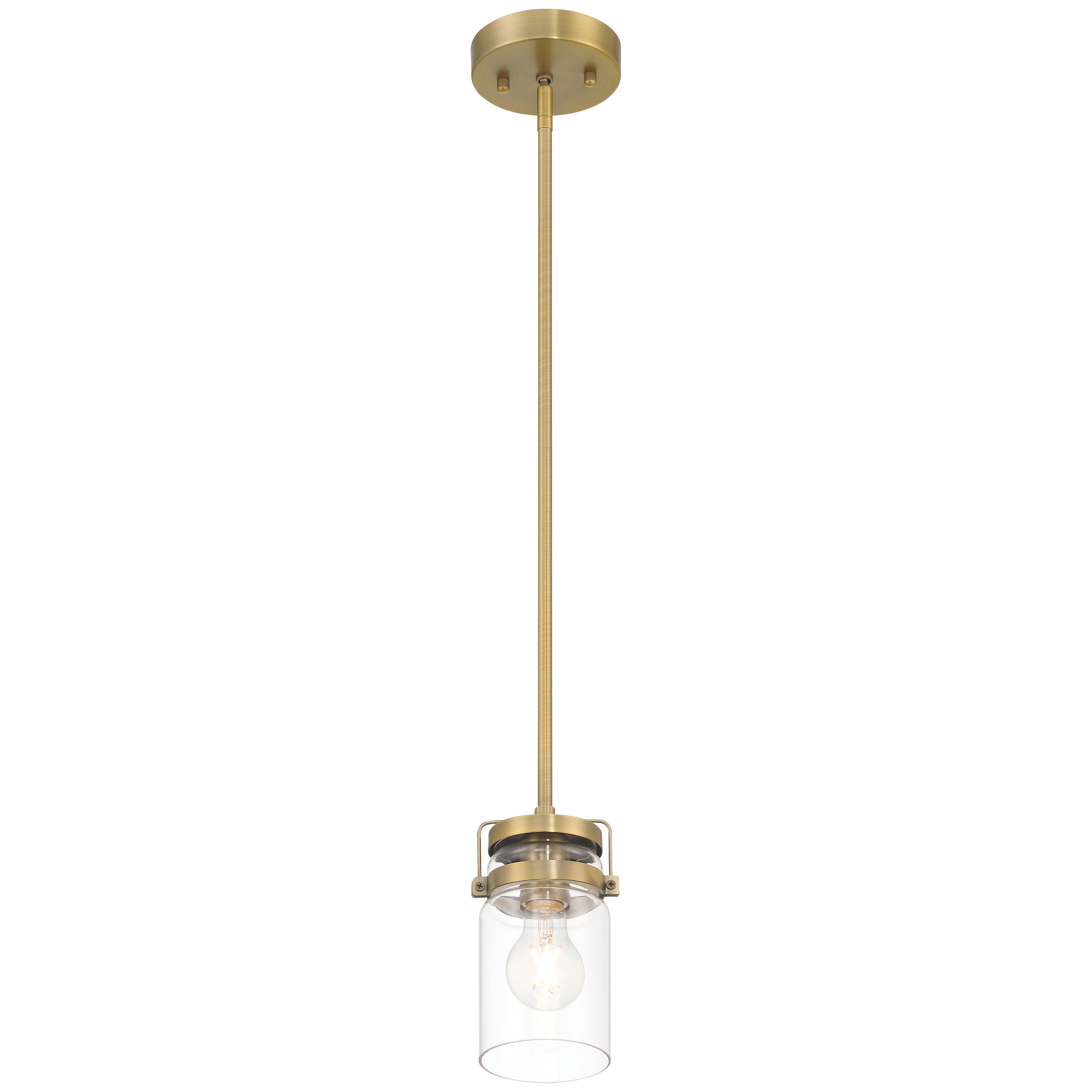 Shelby 1 Light Pendant, Brushed Gold