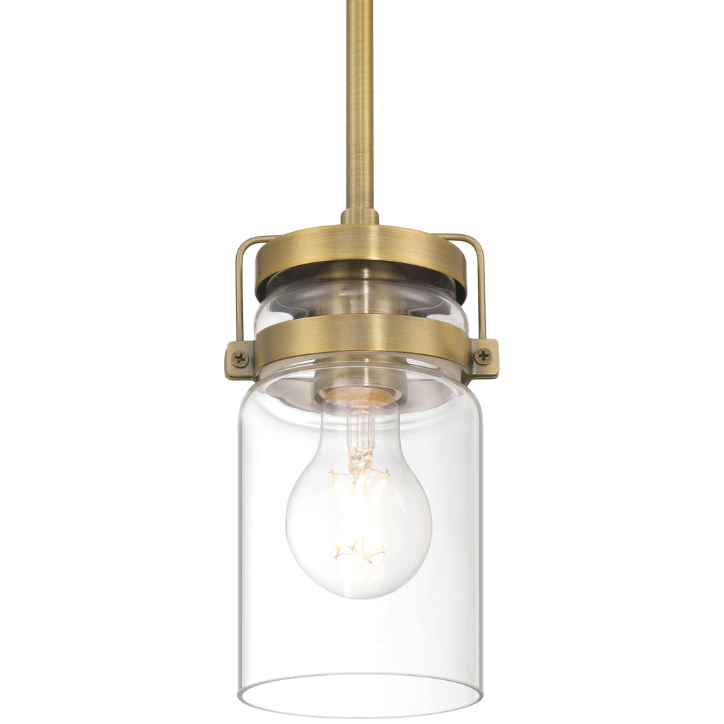 Shelby 1 Light Pendant, Brushed Gold