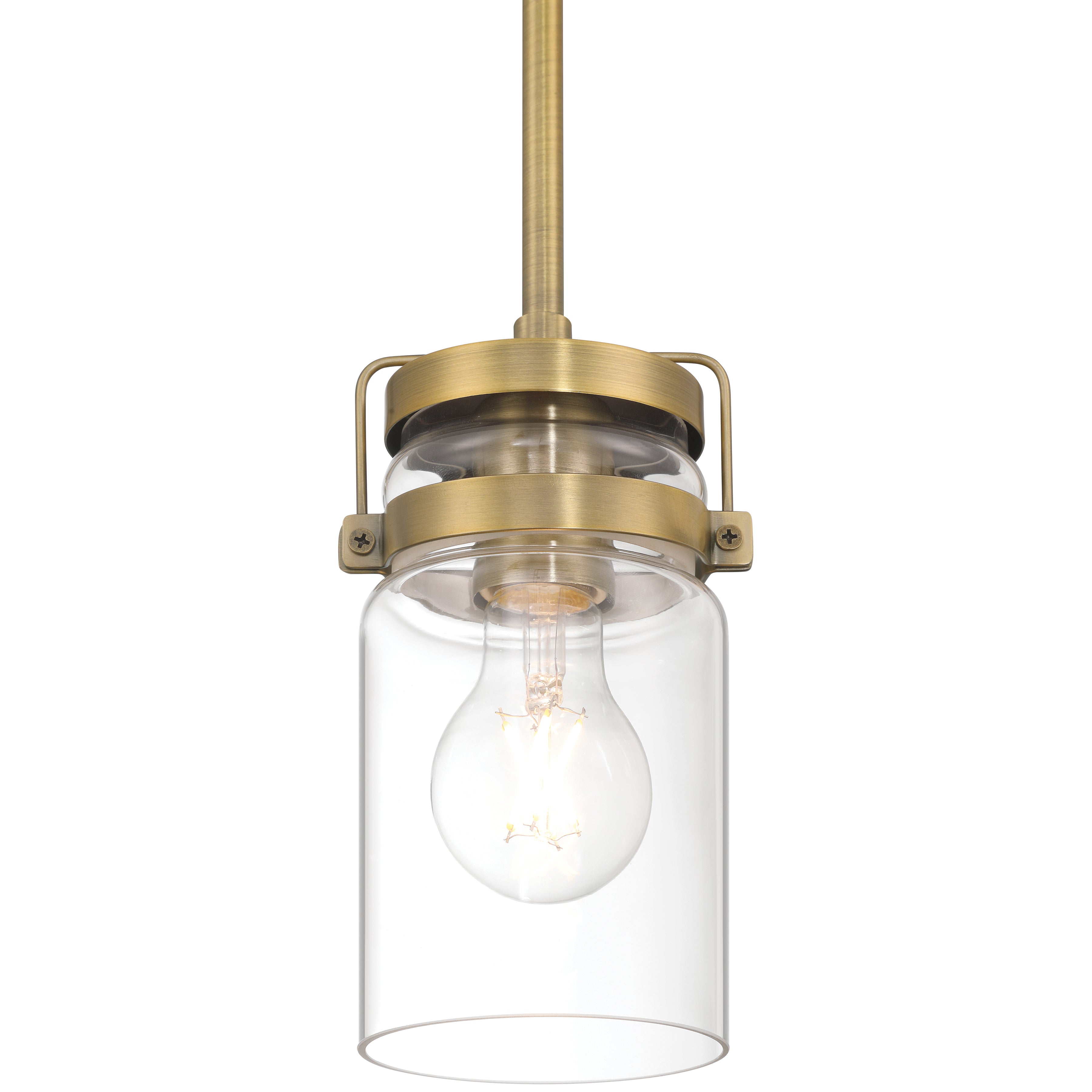 Shelby 1 Light Pendant, Brushed Gold