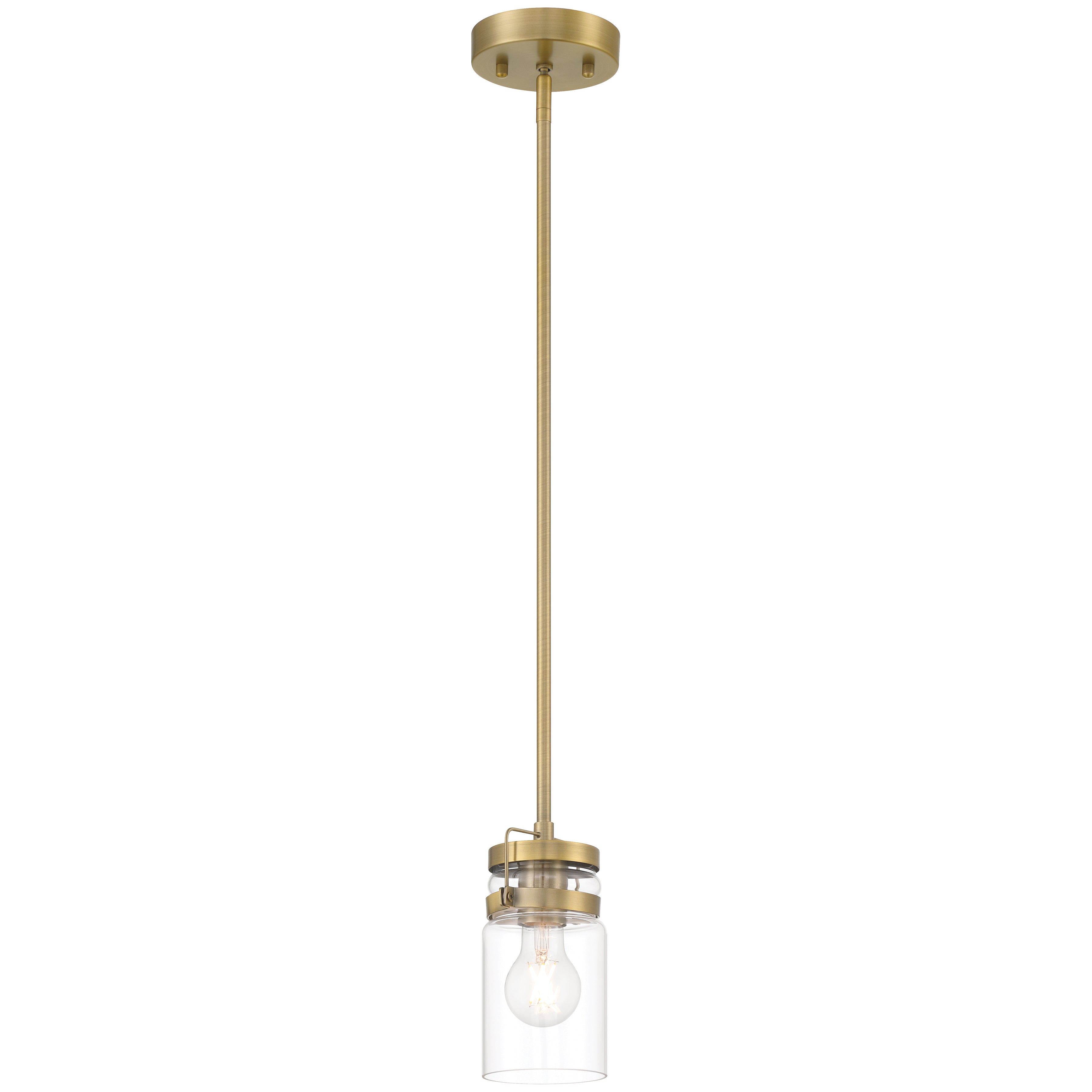 Shelby 1 Light Pendant, Brushed Gold