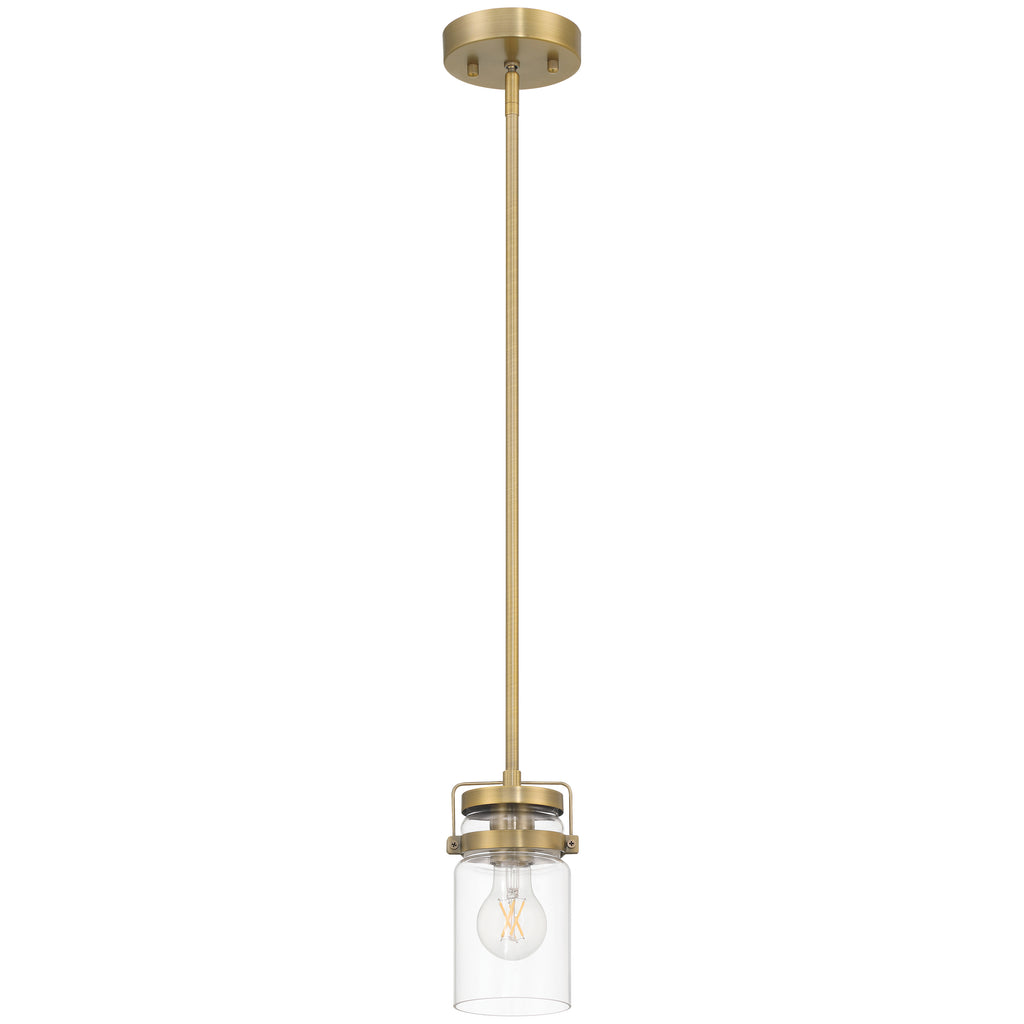 Shelby 1 Light Pendant, Brushed Gold
