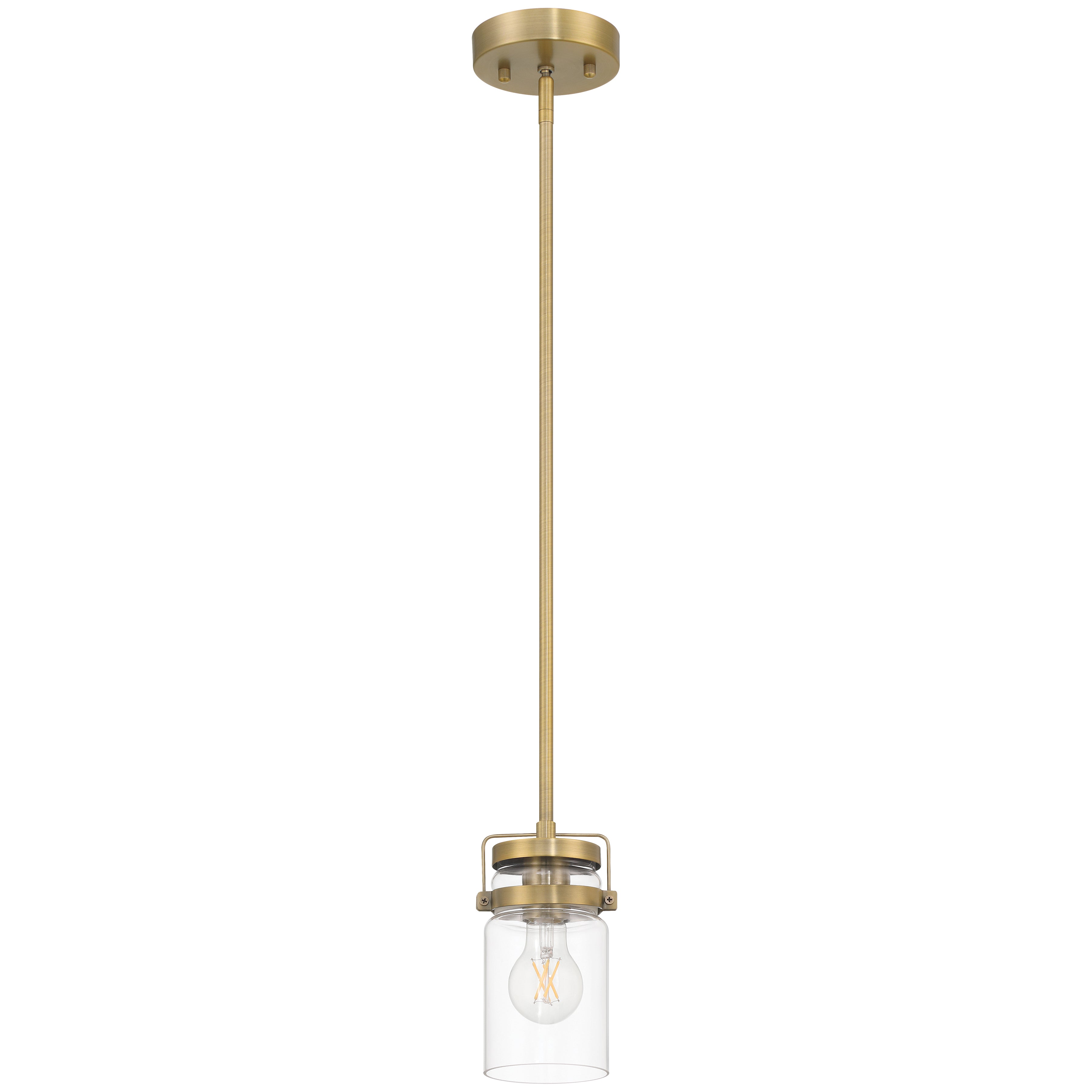 Shelby 1 Light Pendant, Brushed Gold