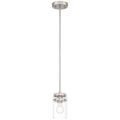 Shelby 1 Light Pendant, Brushed Steel