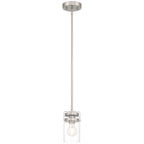 Shelby 1 Light Pendant, Brushed Steel