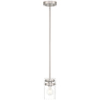 Shelby 1 Light Pendant, Brushed Steel