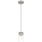 Shelby 1 Light Pendant, Brushed Steel