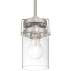 Shelby 1 Light Pendant, Brushed Steel