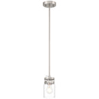 Shelby 1 Light Pendant, Brushed Steel
