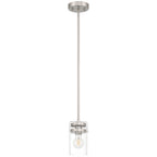 Shelby 1 Light Pendant, Brushed Steel