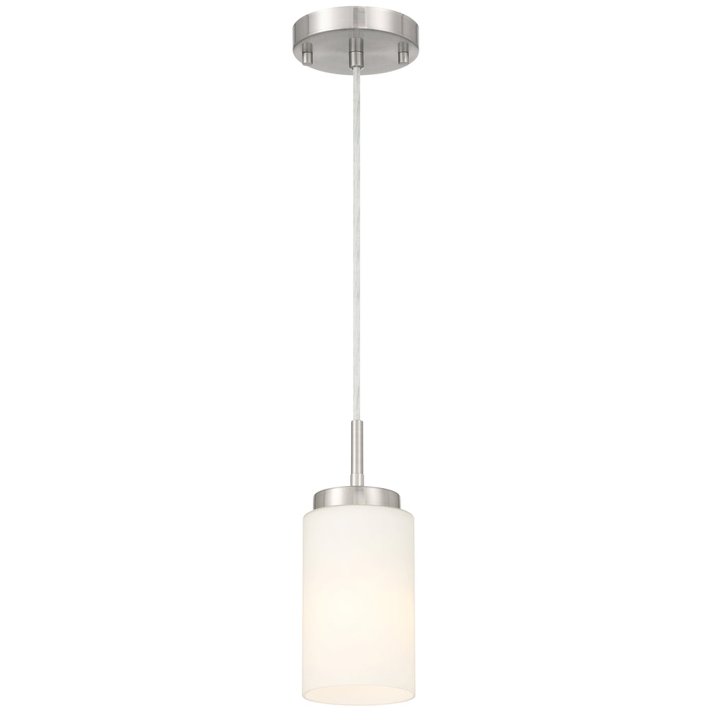 Iris 1 Light Pendant, Brushed Steel