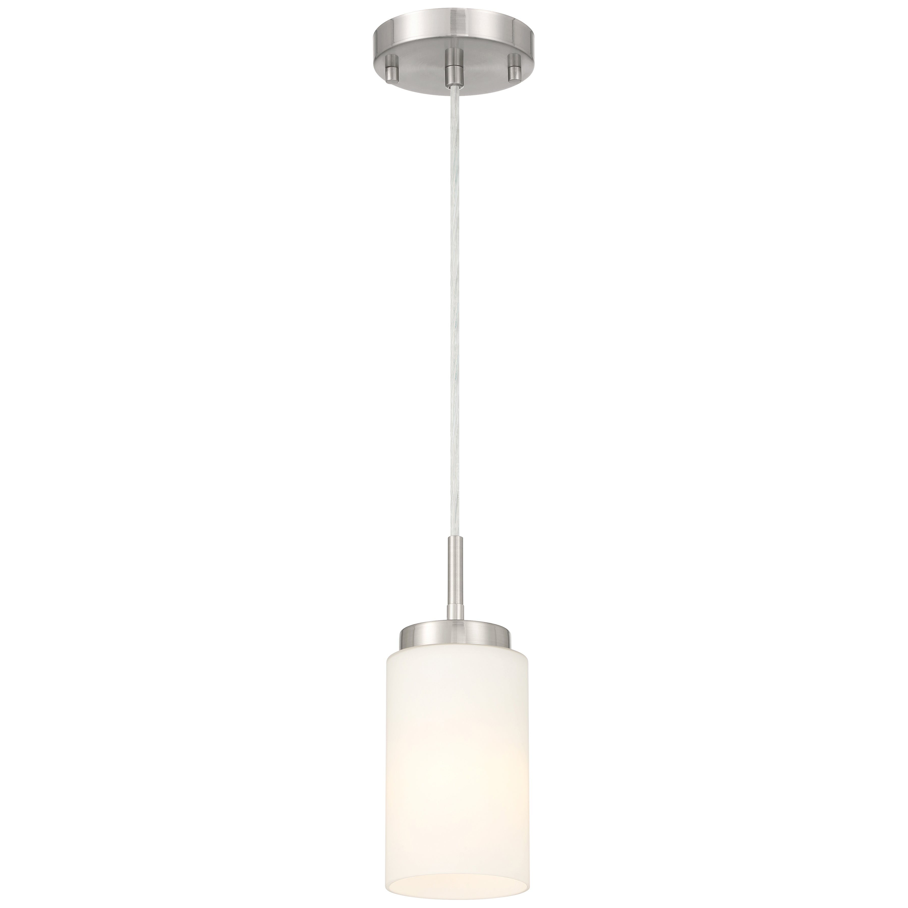 Iris 1 Light Pendant, Brushed Steel