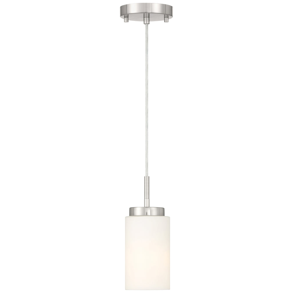 Iris 1 Light Pendant, Brushed Steel
