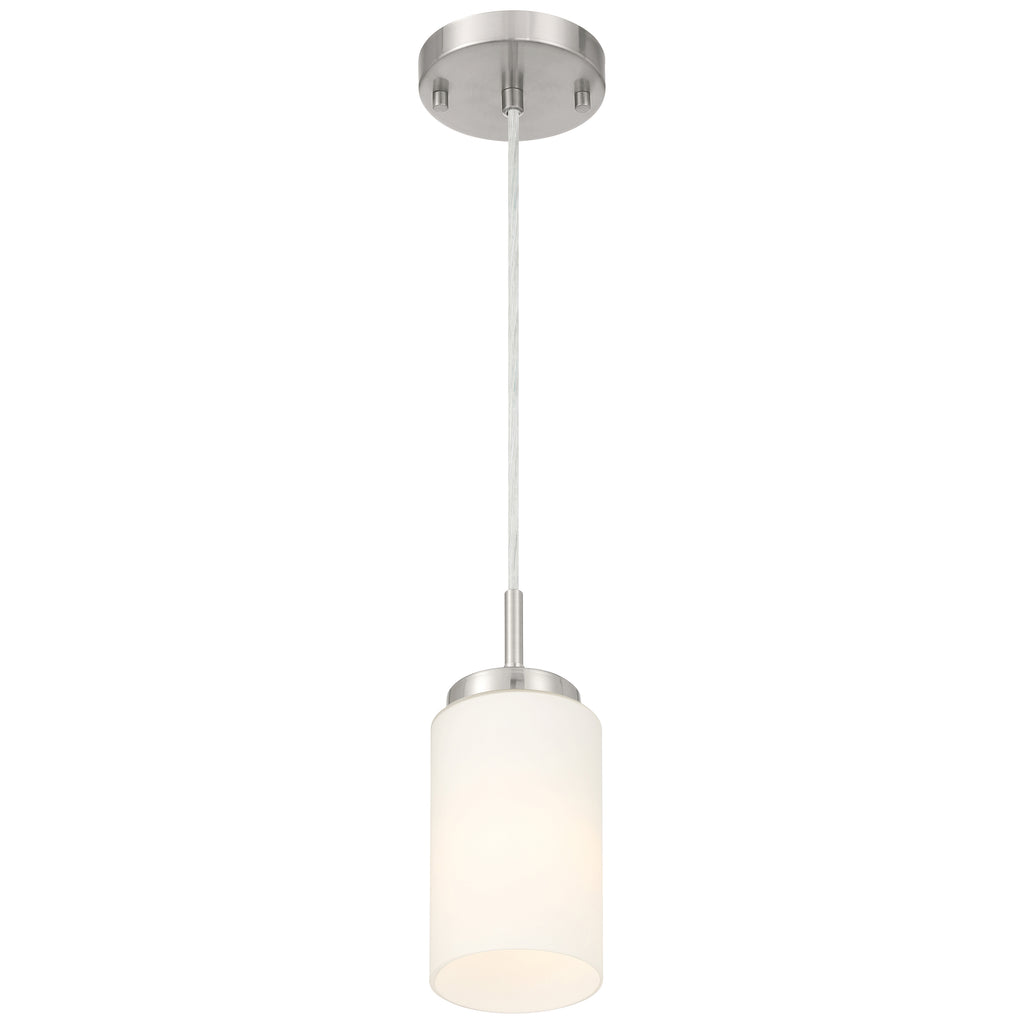 Iris 1 Light Pendant, Brushed Steel