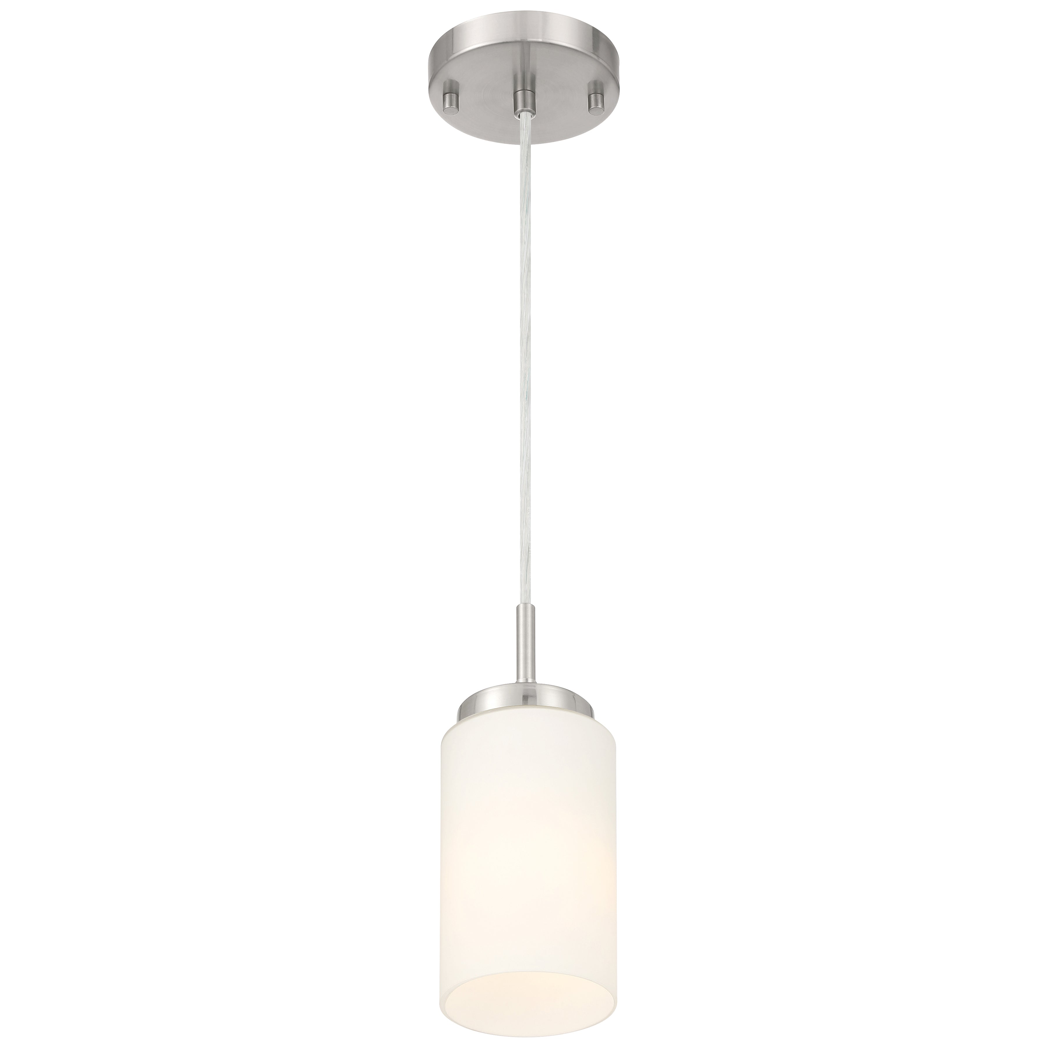 Iris 1 Light Pendant, Brushed Steel