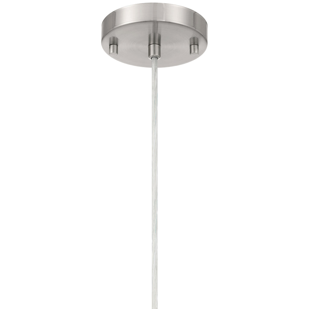 Iris 1 Light Pendant, Brushed Steel