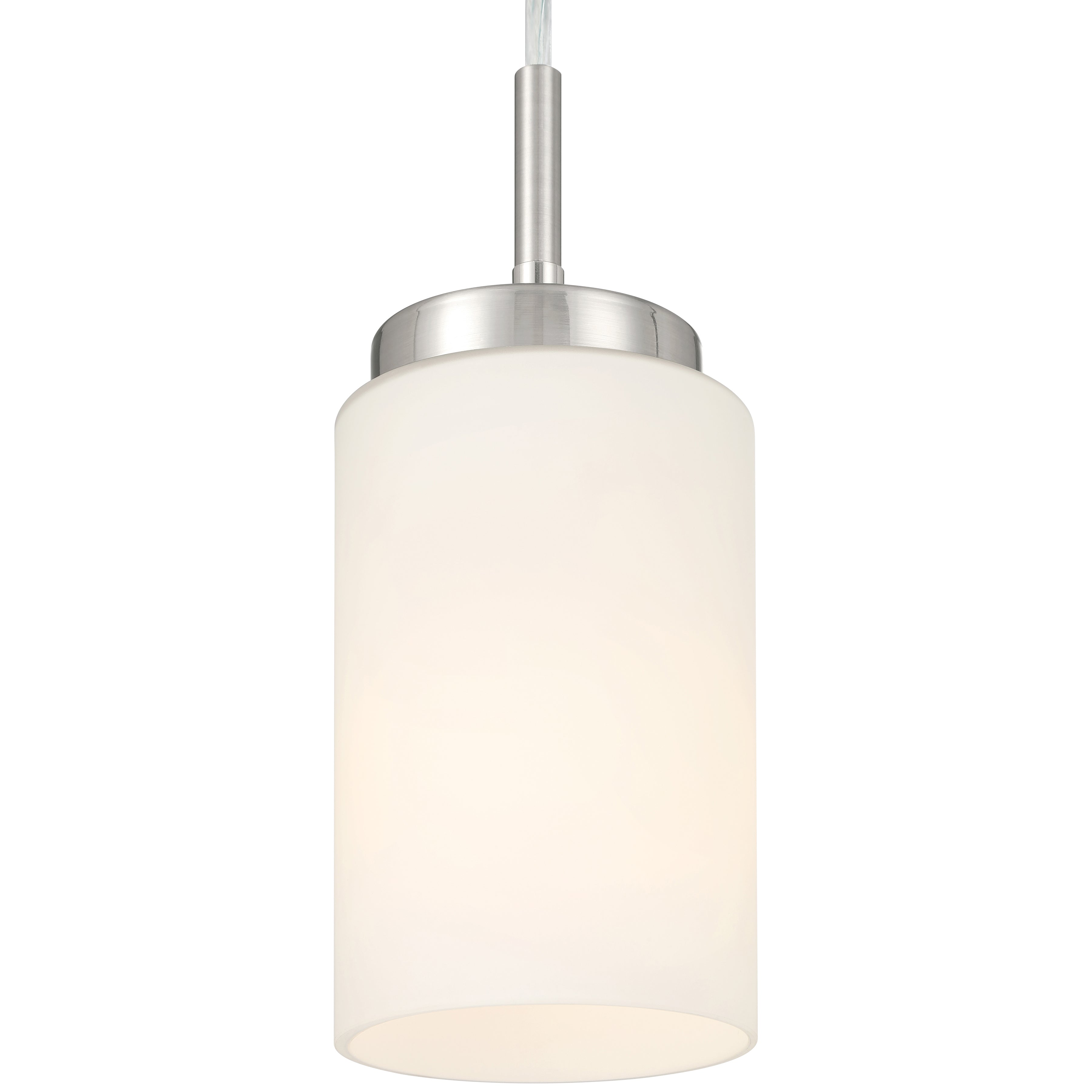 Iris 1 Light Pendant, Brushed Steel
