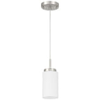 Iris 1 Light Pendant, Brushed Steel