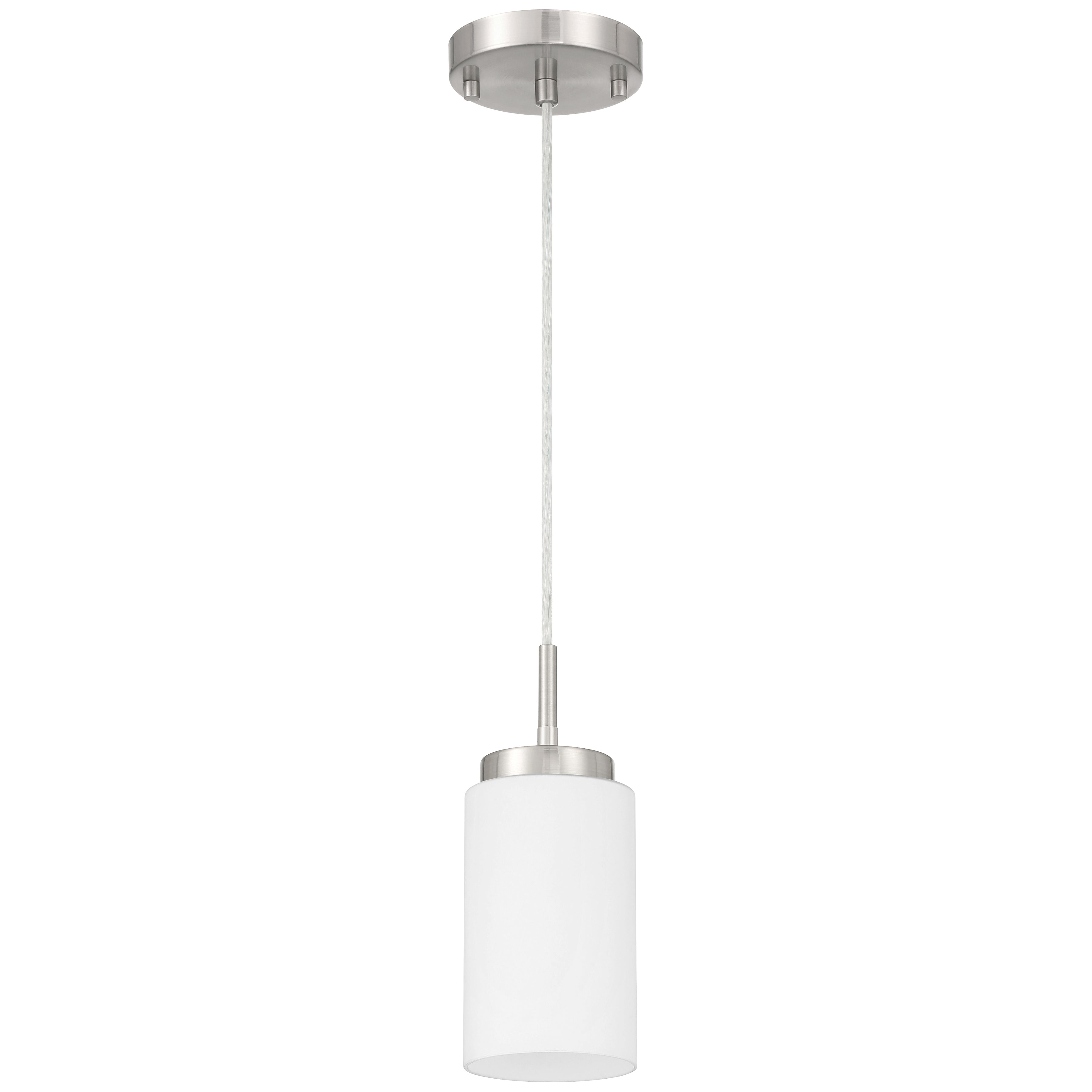 Iris 1 Light Pendant, Brushed Steel