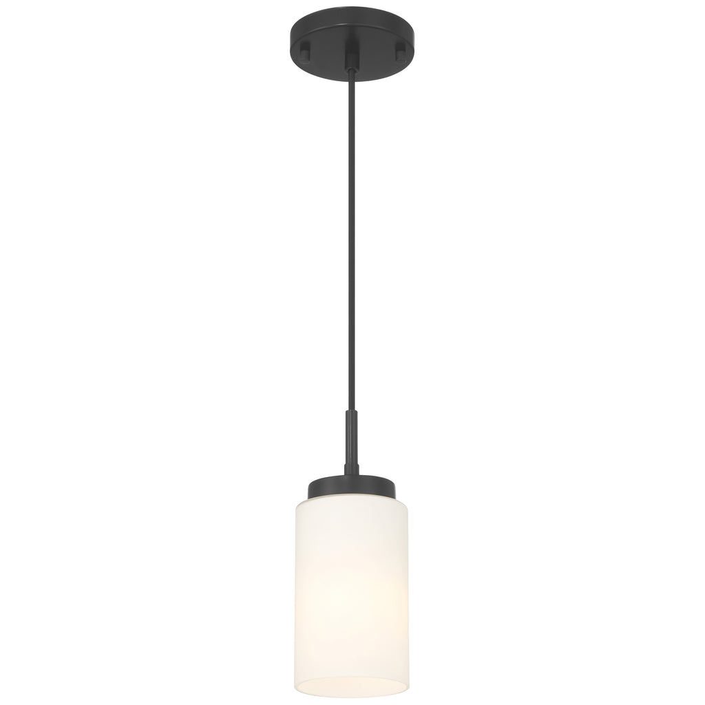 Iris 1 Light Pendant, Matte Black