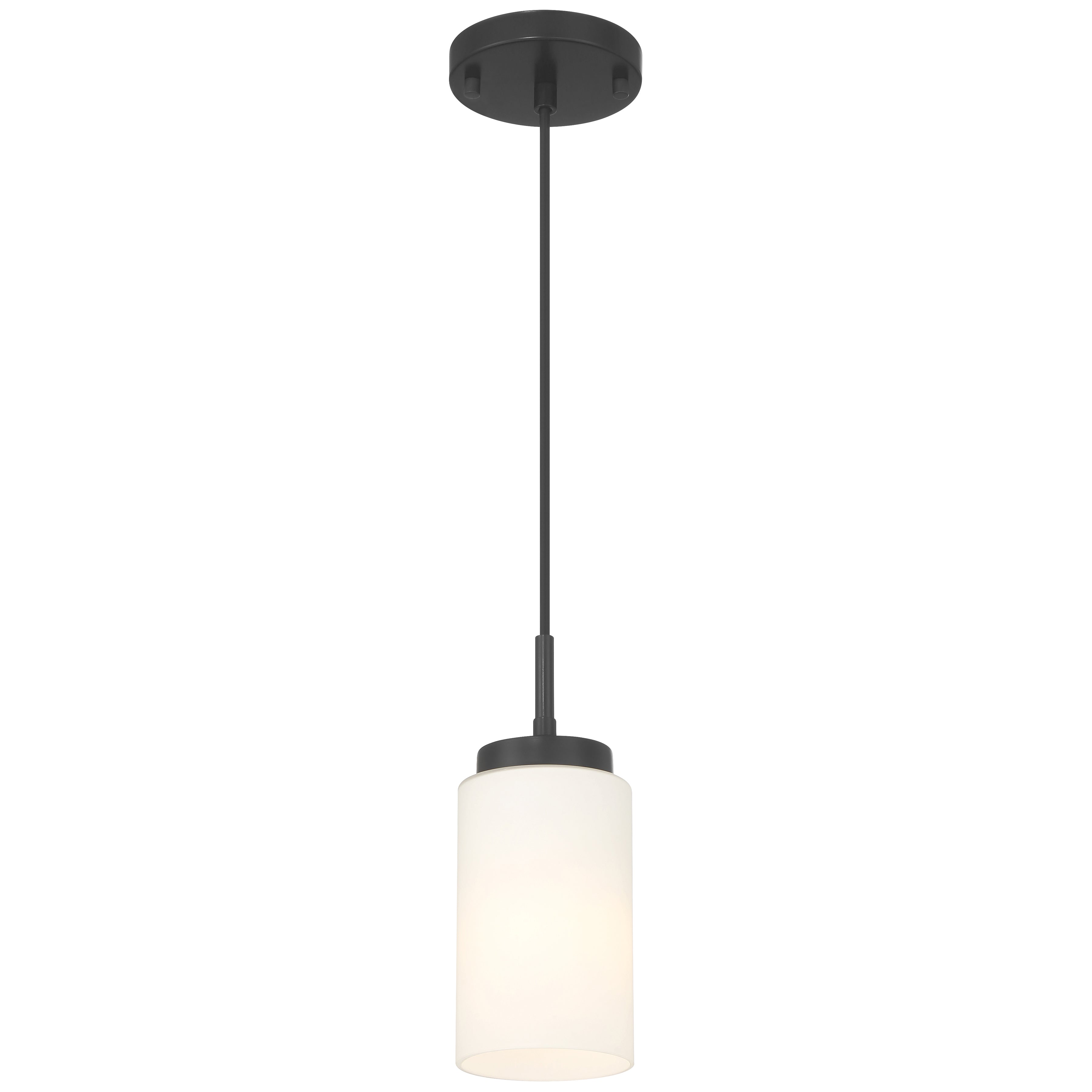 Iris 1 Light Pendant, Matte Black