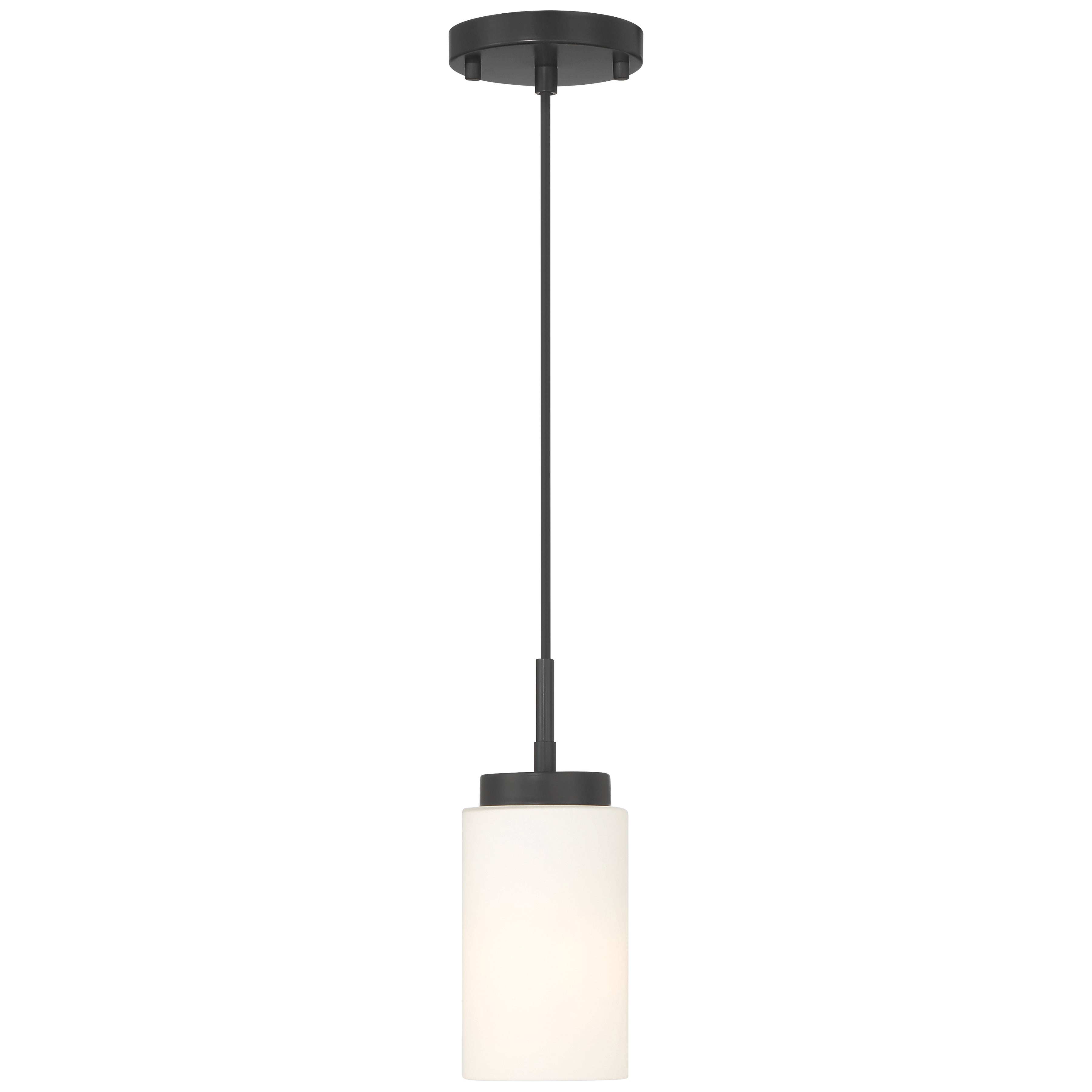 Iris 1 Light Pendant, Matte Black