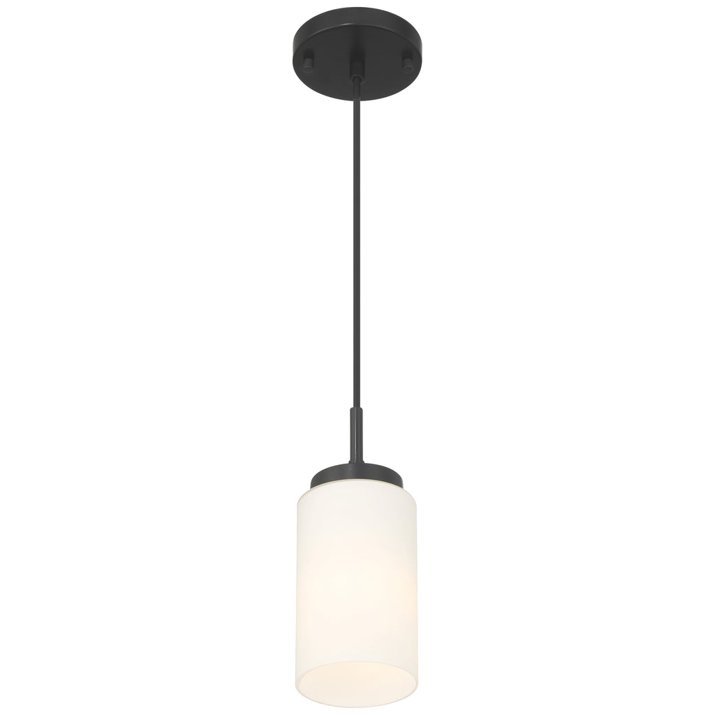 Iris 1 Light Pendant, Matte Black