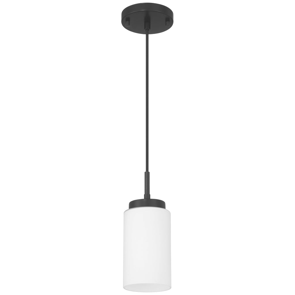 Iris 1 Light Pendant, Matte Black