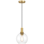Chantelle 1 Light Pendant, Antique Brushed Brass