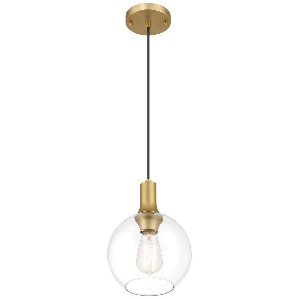 Chantelle 1 Light Pendant, Antique Brushed Brass