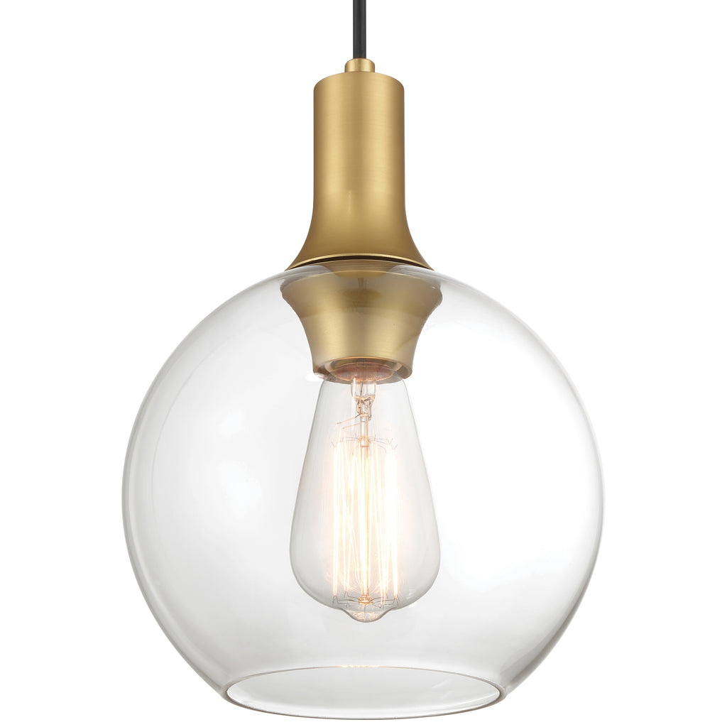 Chantelle 1 Light Pendant, Antique Brushed Brass