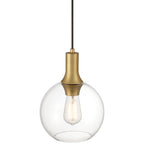 Chantelle 1 Light Pendant, Antique Brushed Brass