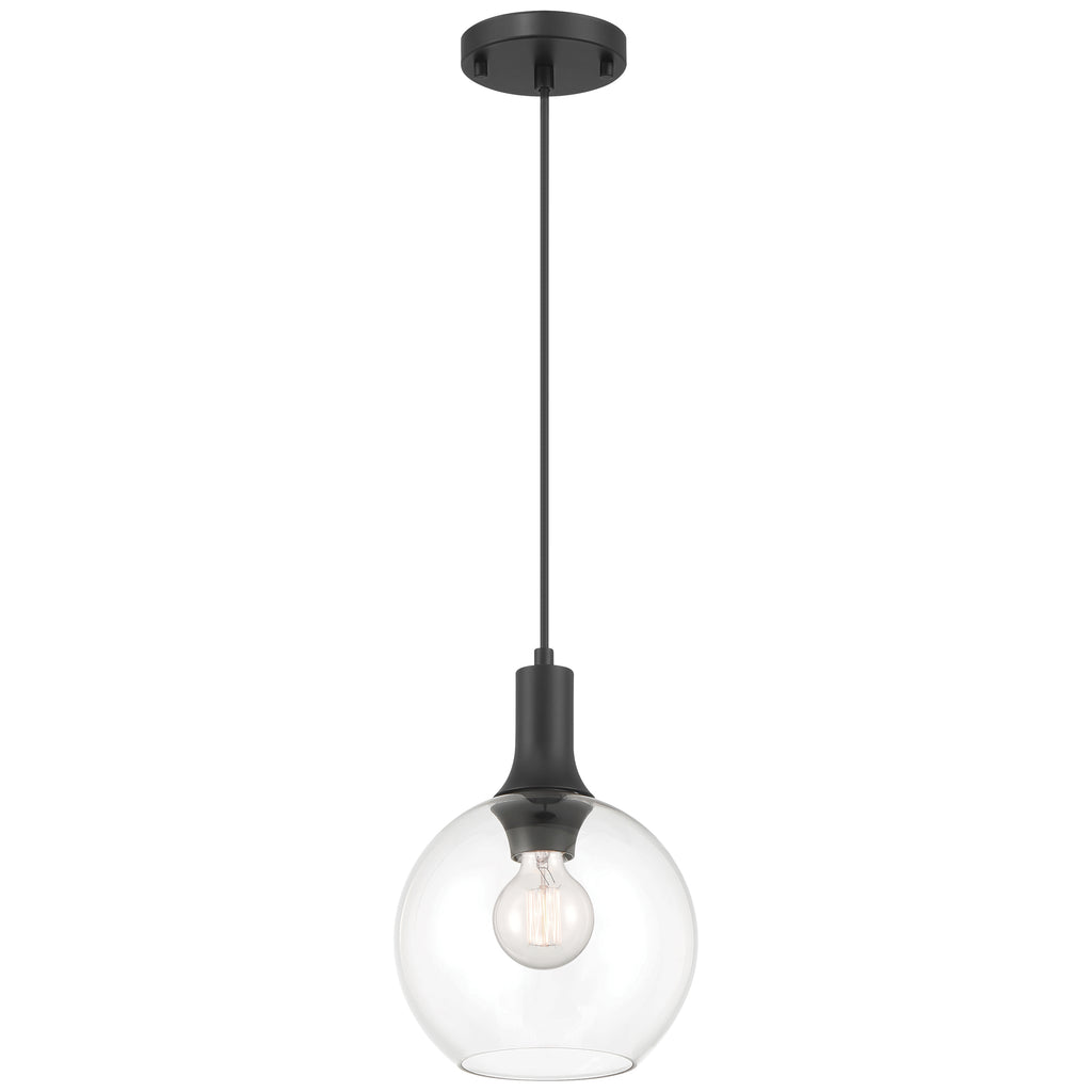 Chantelle 1 Light Pendant, Matte Black