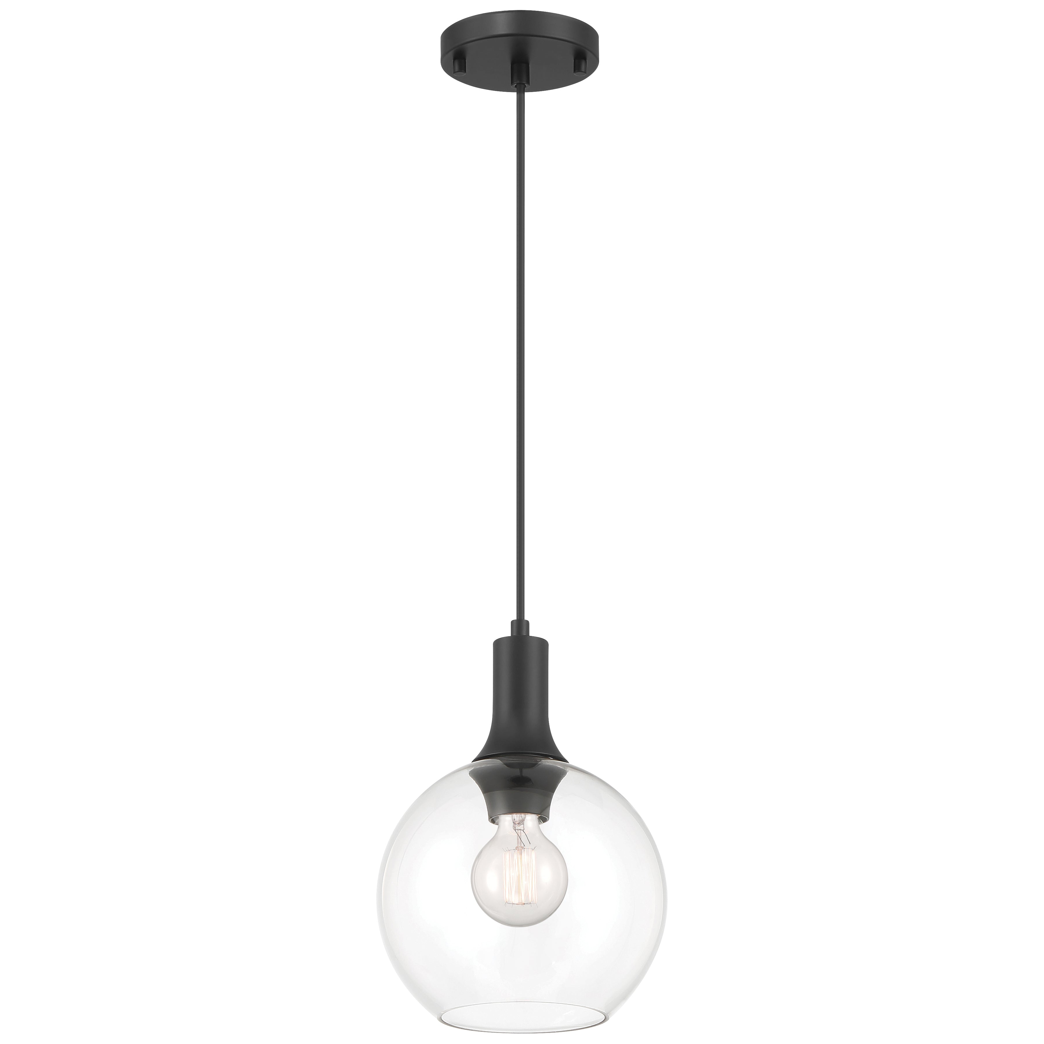 Chantelle 1 Light Pendant, Matte Black