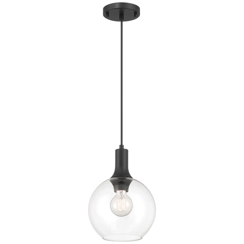Access Lighting Chantelle 1 Light Pendant, Matte Black