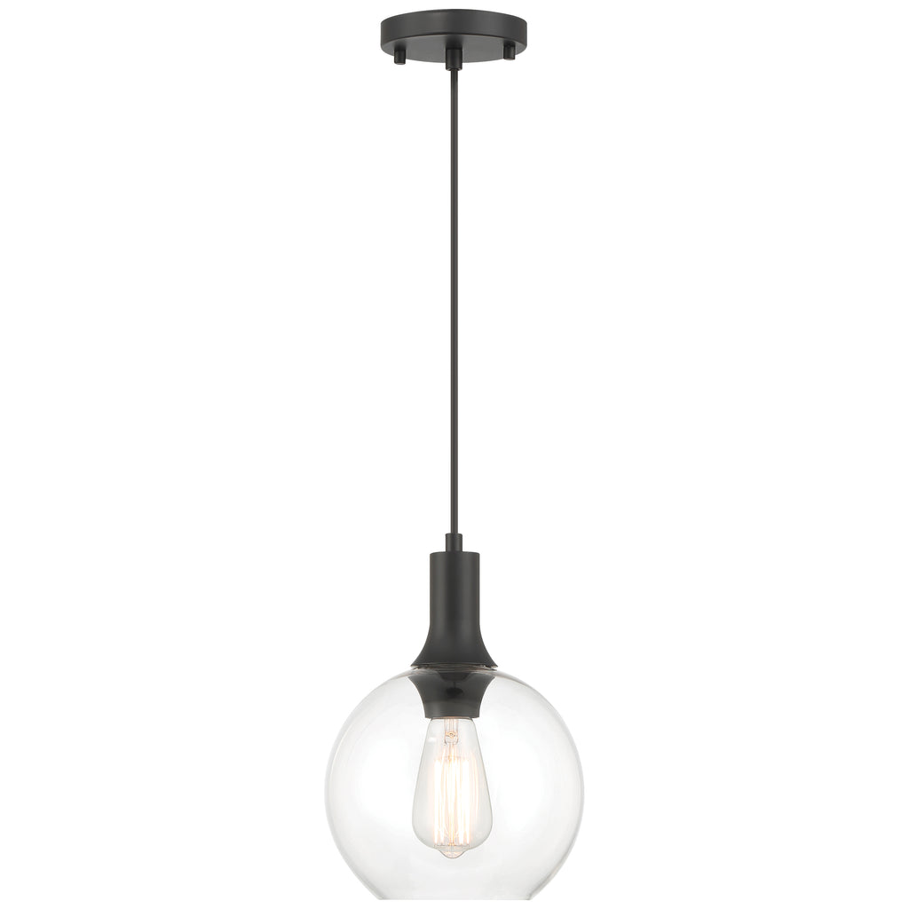 Chantelle 1 Light Pendant, Matte Black
