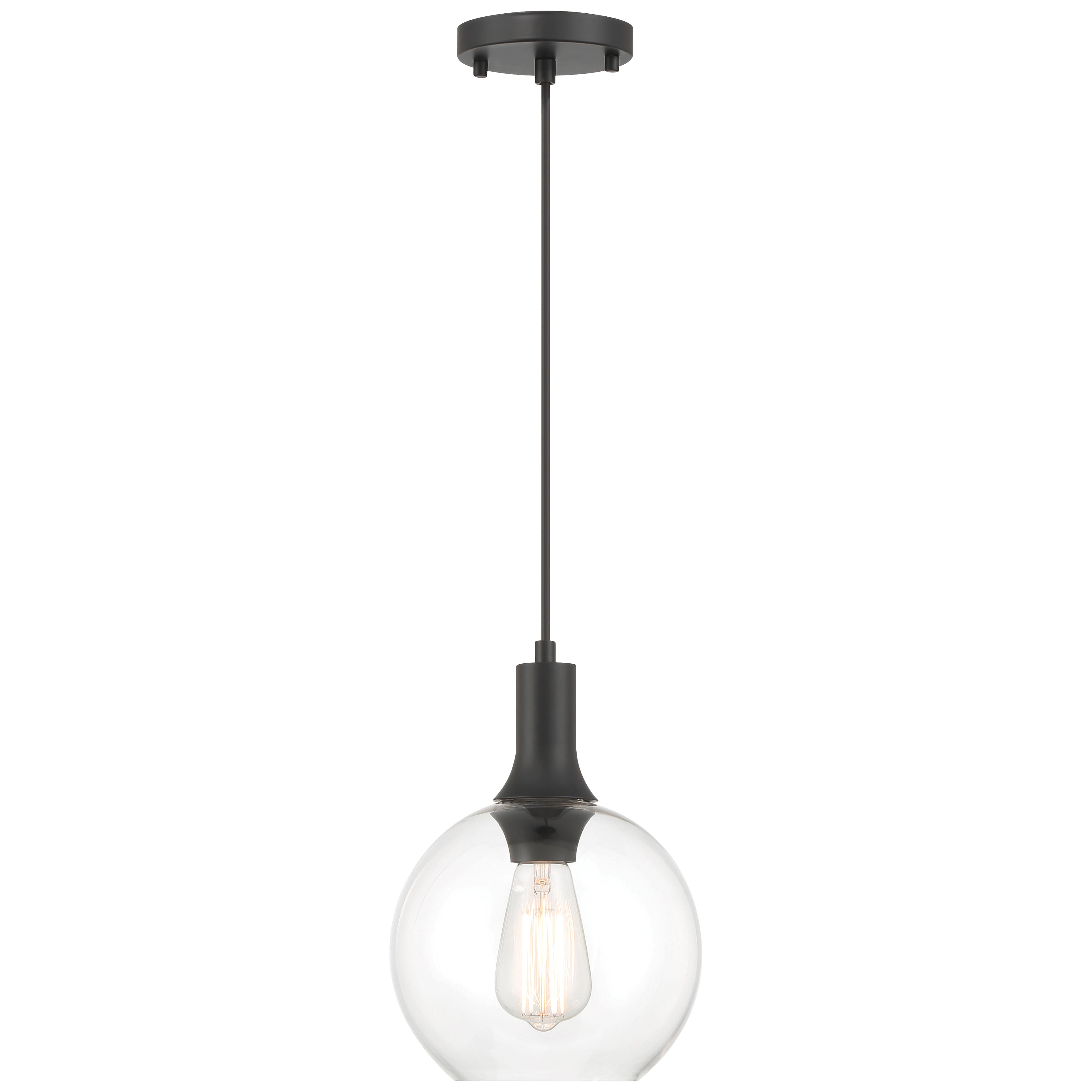 Chantelle 1 Light Pendant, Matte Black