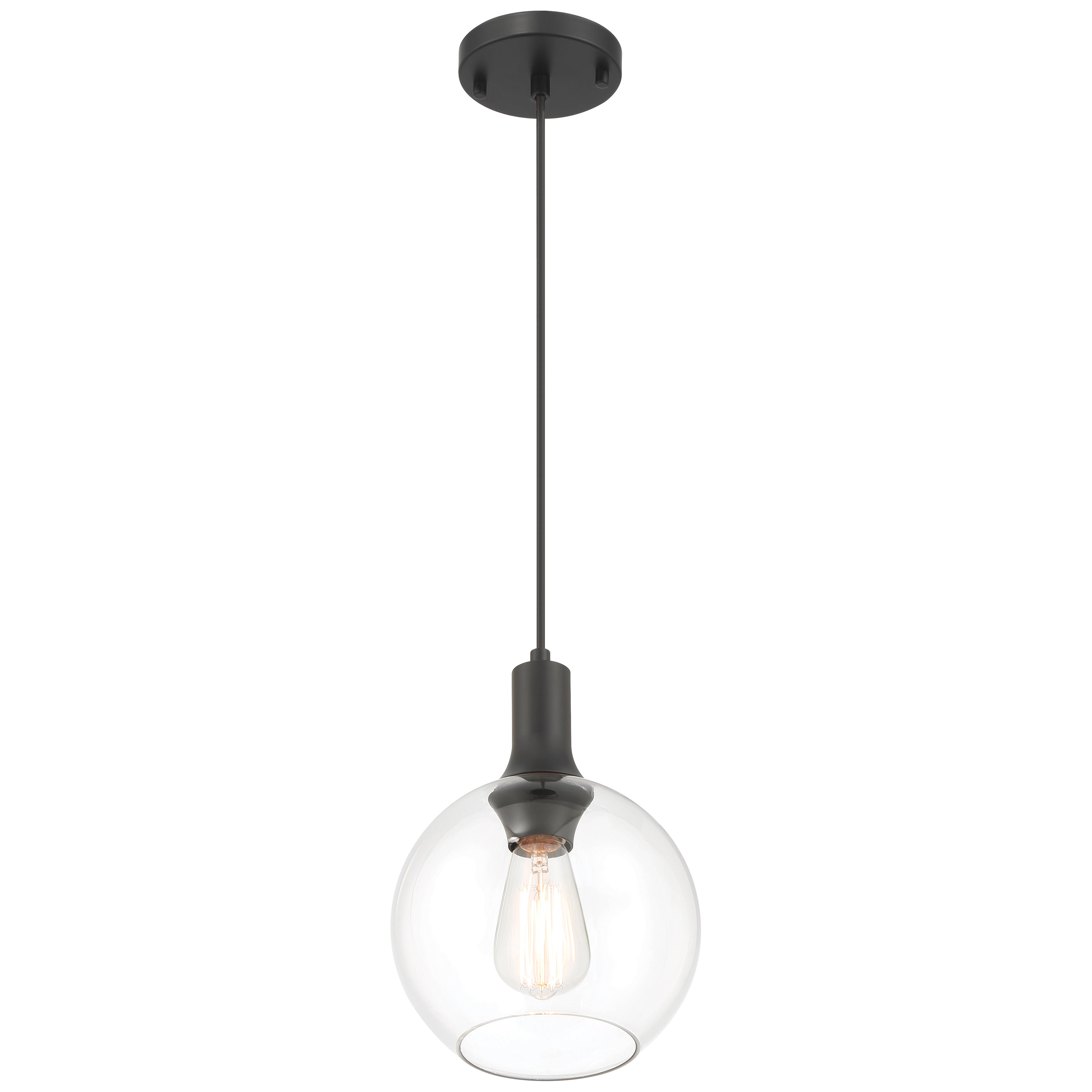 Chantelle 1 Light Pendant, Matte Black