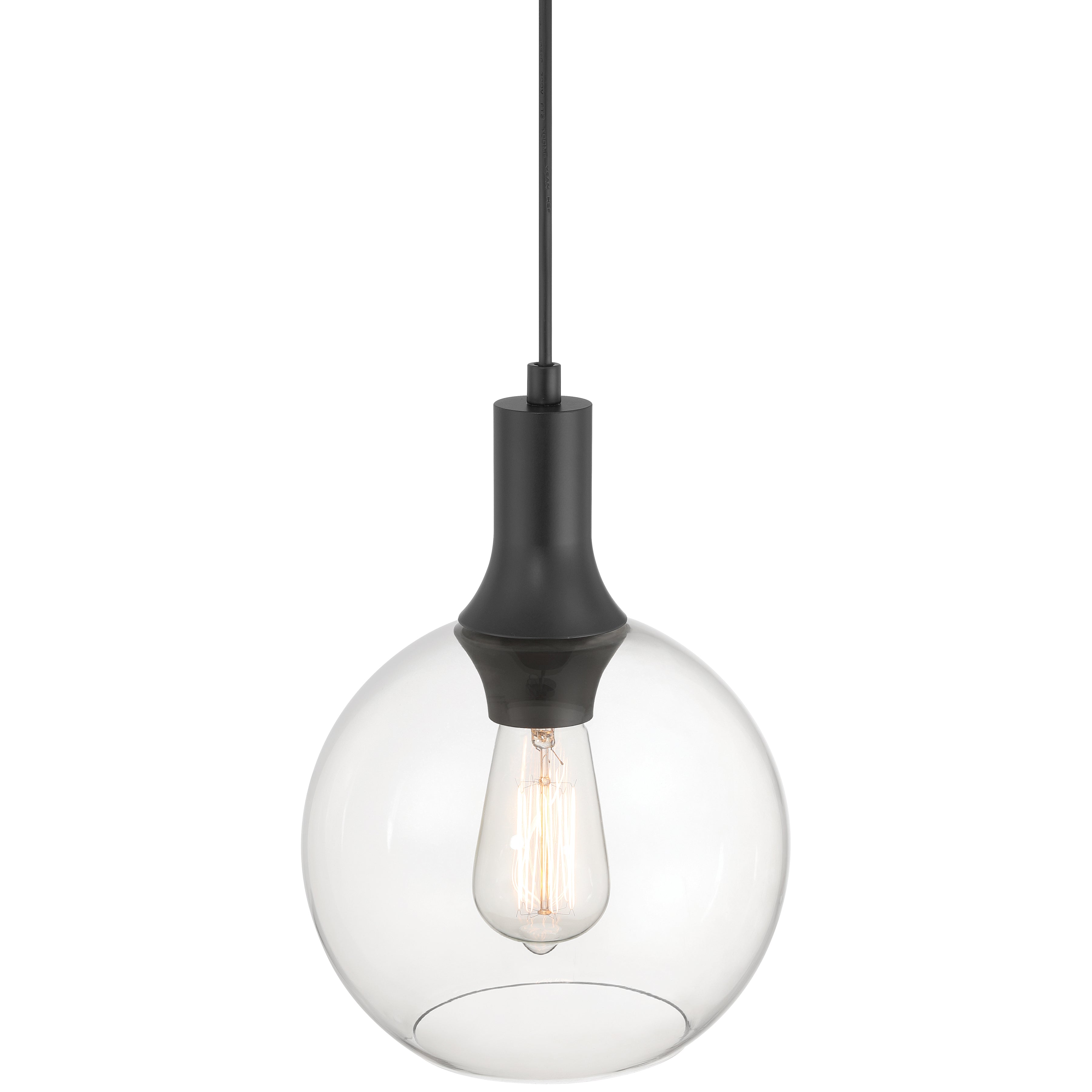 Chantelle 1 Light Pendant, Matte Black