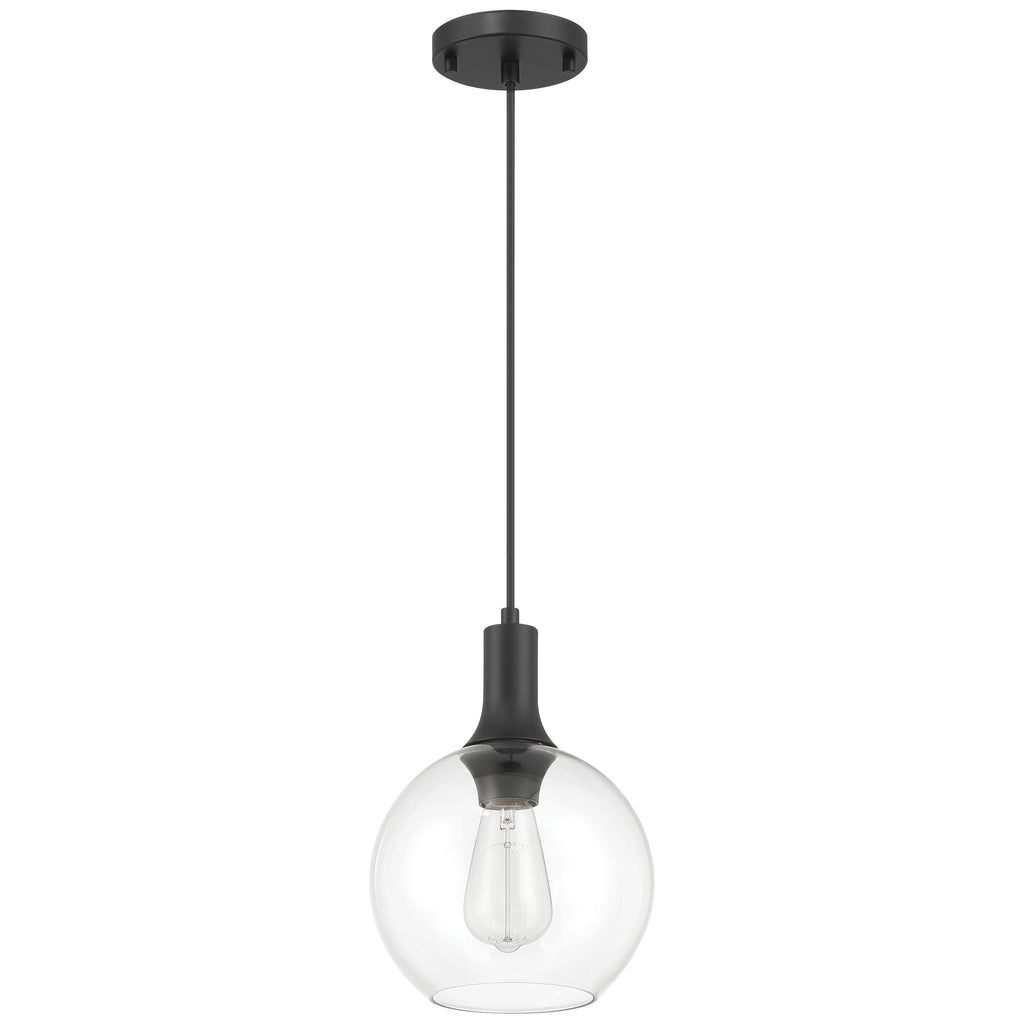 Chantelle 1 Light Pendant, Matte Black