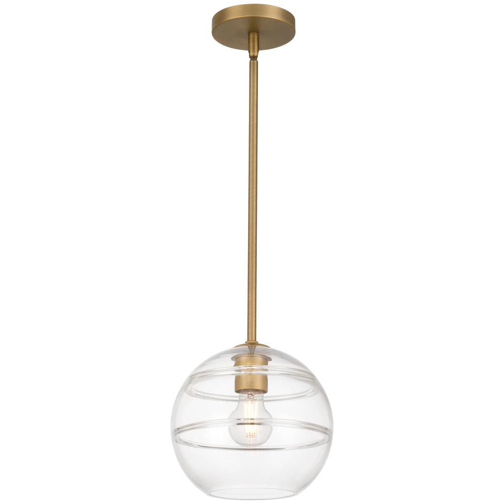 Swirl 1 Light Pendant, Antique Brushed Brass